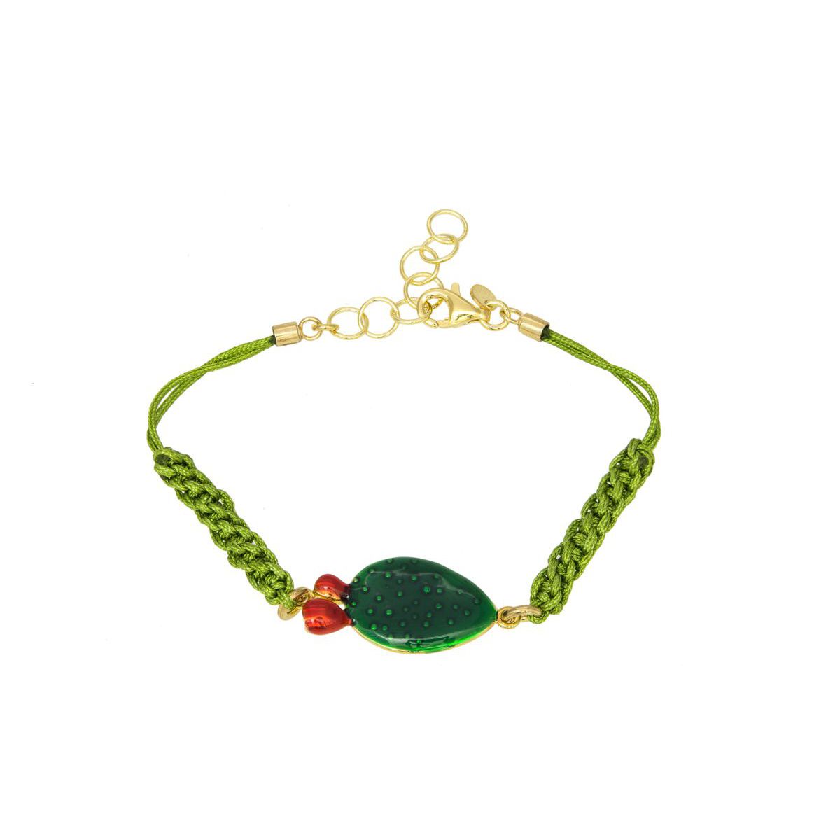 1. Bracciale filo pala di fico Verde BRASS Workshop msb006gs