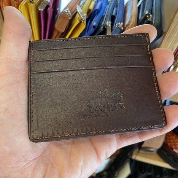 1. Essential card holder leather dark brown BRASS Workshop op-8270