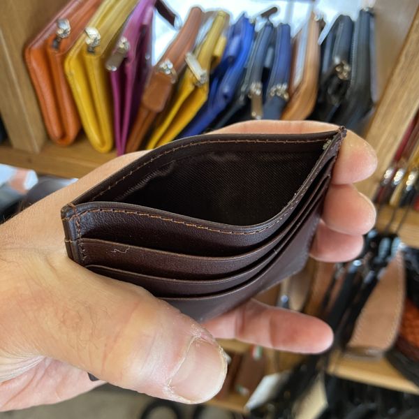 2. Essential card holder leather dark brown BRASS Workshop op-8270