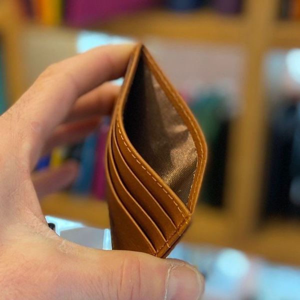 1. Essential card holder leather brown BRASS Workshop op-8270