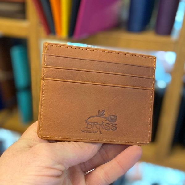 1. Essential card holder leather brown BRASS Workshop