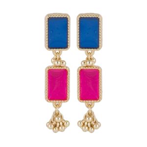 TH-E649G earrings blue/fucsia House Of Tuhina