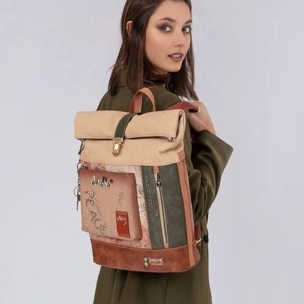ANKEKE Borsa A Tracolla Shopper Peace & Love Camel - Stile Hippie Anni '60 Con Dettagli Unici