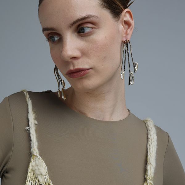 2. Twiggy earrings burnished KALLIOPE Handmade Jewelry gs1631
