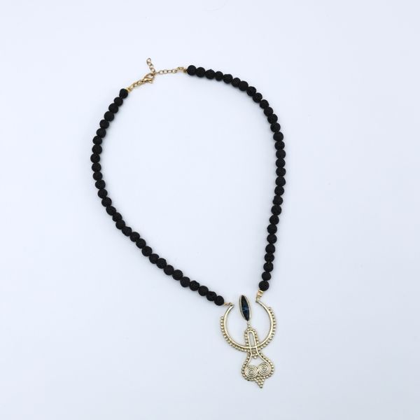 2. Hera single necklace black KALLIOPE Handmade Jewelry gk1735a