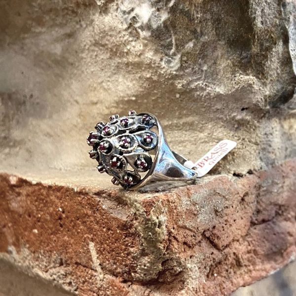 1. Garnet dome ring garnet BRASS Workshop 24an23