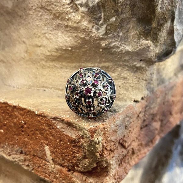 2. Garnet dome ring garnet BRASS Workshop 24an23