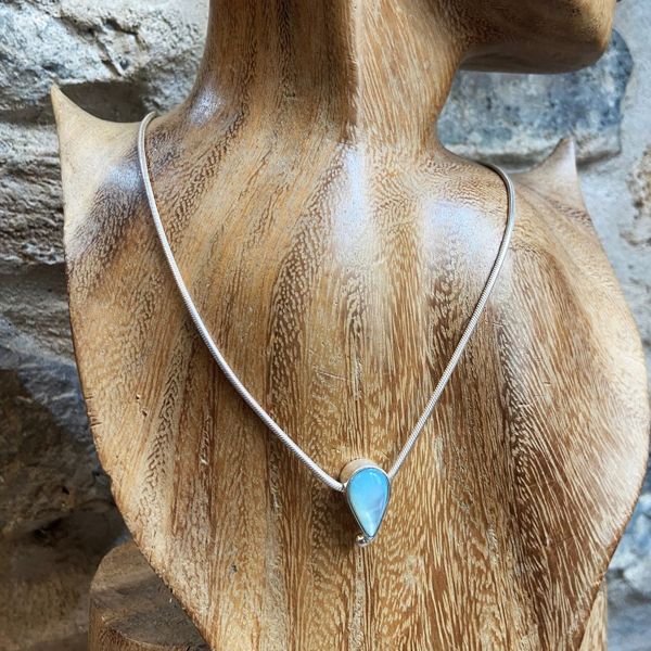3. Collana "snake" saliscendi con madreperla grigio argento BRASS Workshop 24cl06