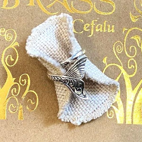 Bamoer anello di apertura a coda di sirena fantasia in argento Sterling