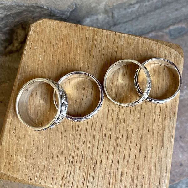 1. Spinner wedding ring Silver grey BRASS Workshop 24an36