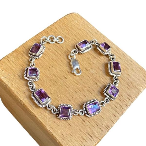 1. Amethyst silver bracelet Purple BRASS Workshop 24br38