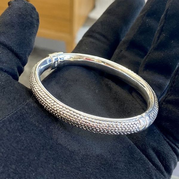3. Dotted rigid bracelet Silver grey BRASS Workshop 24br39