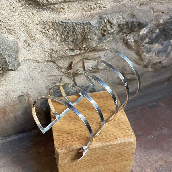 1. Bracciale schiava 5 stripes grigio argento BRASS Workshop 24br42