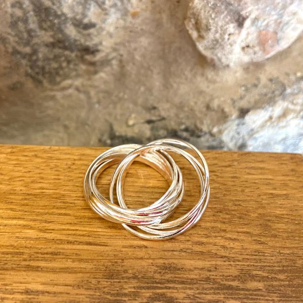 1. Multiple band ring silver grey BRASS Workshop 24an46