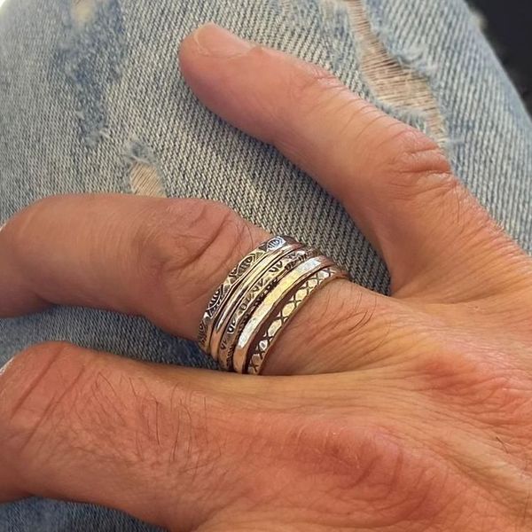 3. 5 Ring composition silver grey BRASS Workshop 24an47