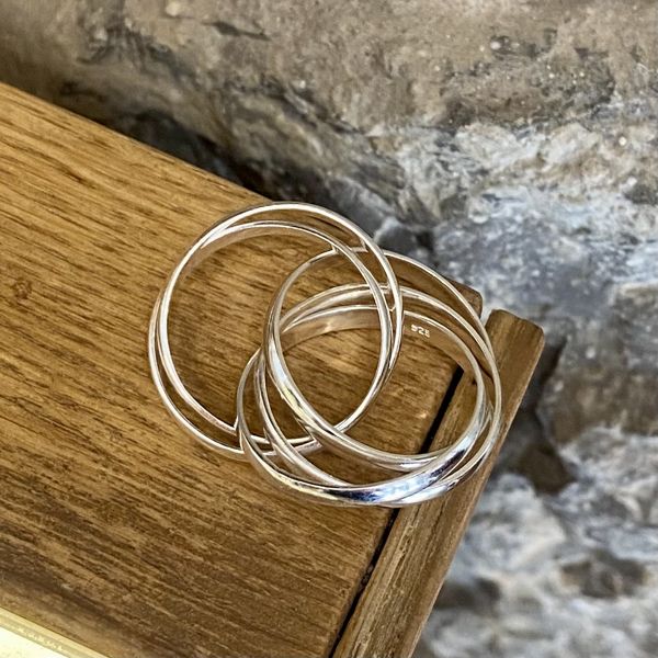 1. Anello 5 fascia multipla grigio argento BRASS Workshop 24an49