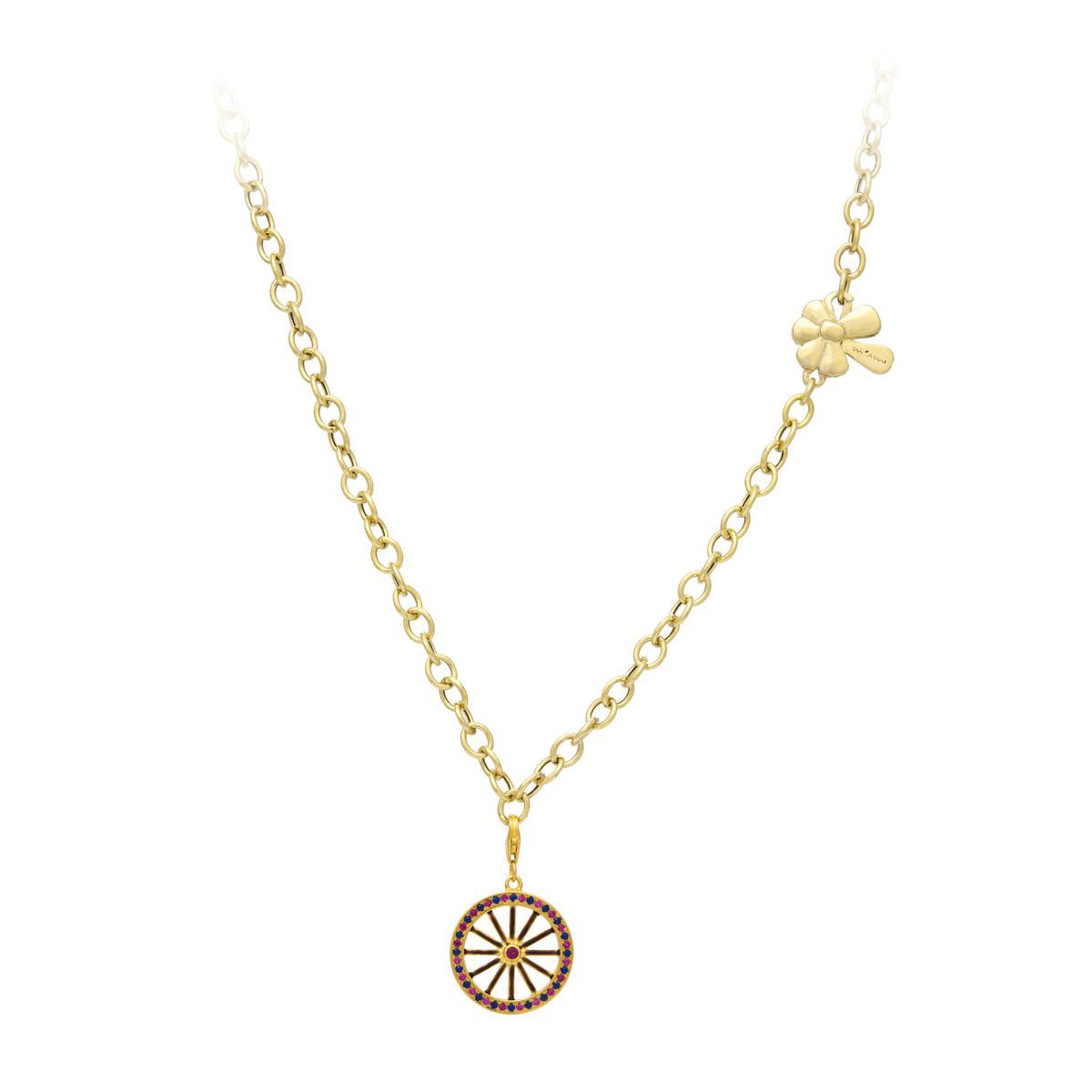 1. Oval chain necklace with “flower” clasp Gold BRASS Workshop msn002g