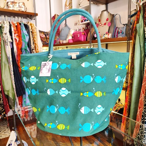 1. Borsa Camilla Crazy fish verde BRASS Workshop ca-cr-fi