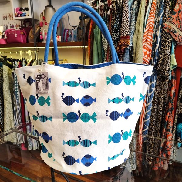1. Borsa Camilla Crazy fish bianco BRASS Workshop ca-cr-fi