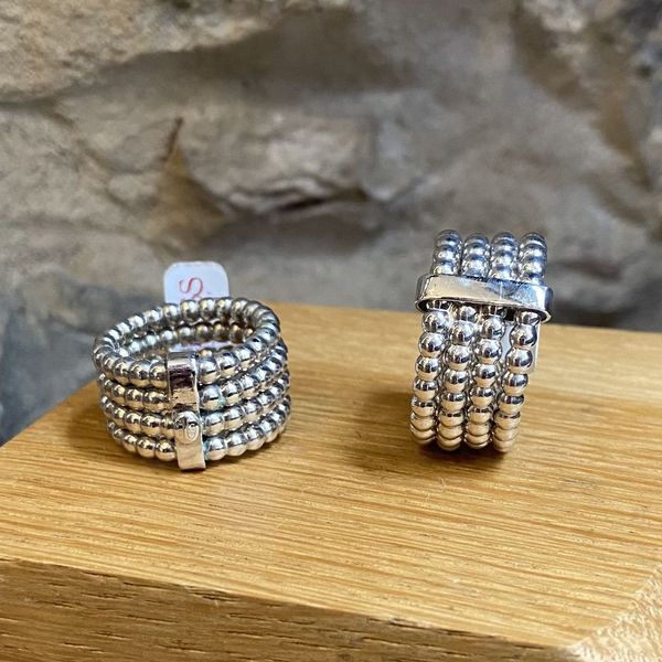 2. Ring knitted balls silver grey BRASS Workshop 24an51
