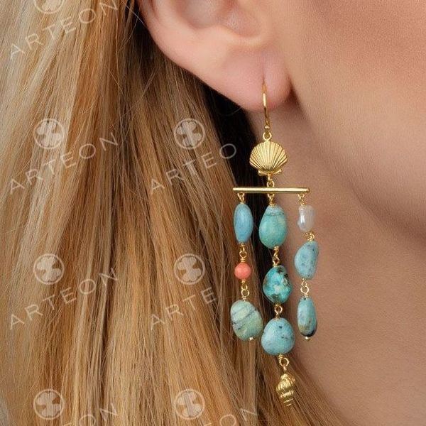 2. Dangling larimar stone earrings blue Arteon 51383-000