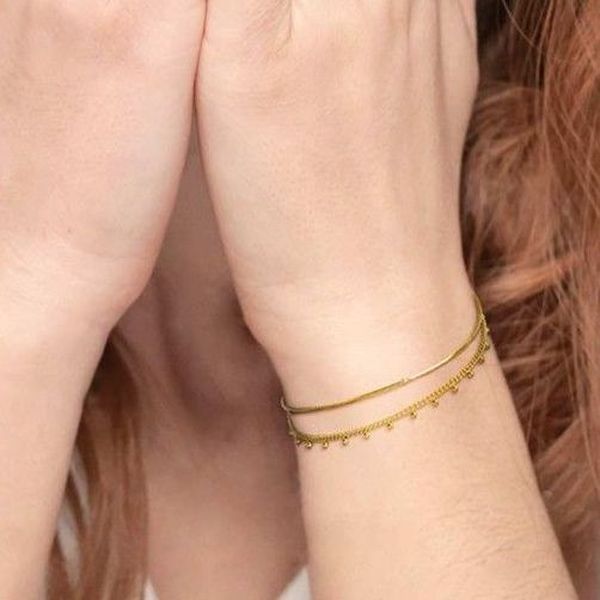 1. Bracciale doppia catena con sfere oro Marlù Gioielli 33br0042