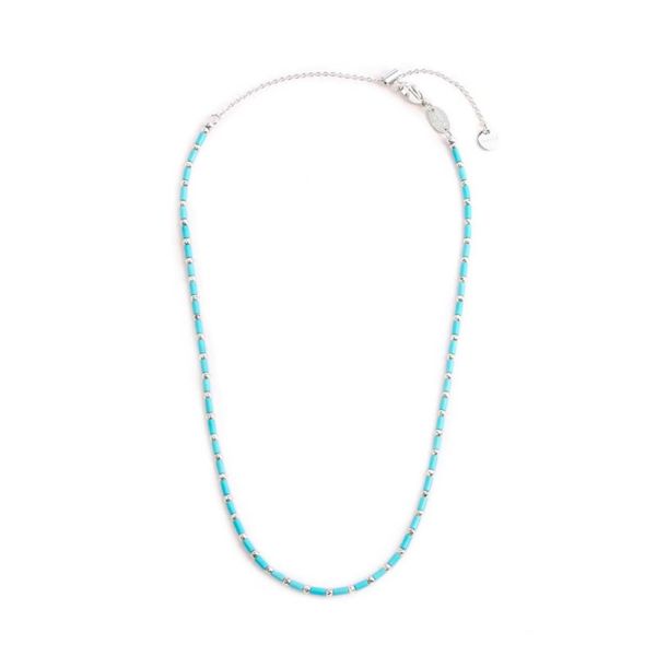 1. Collana tubi turchesi grigio acciaio Marlù Gioielli 18cn119-t