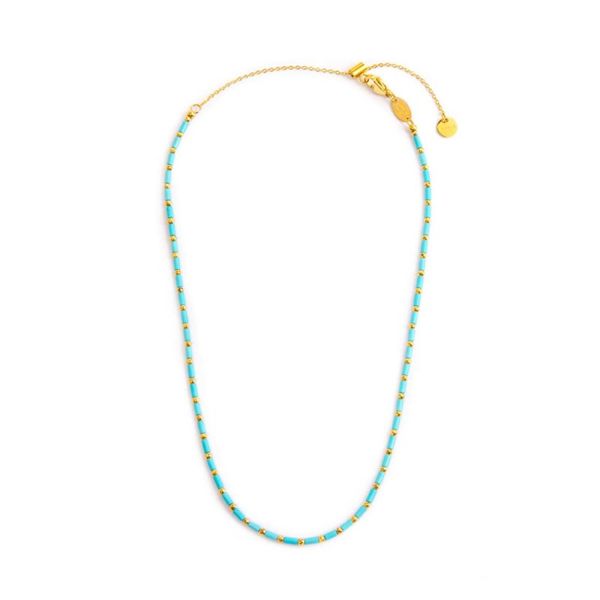 1. Turquoise tube necklace gold Marlù Gioielli 18cn119-t