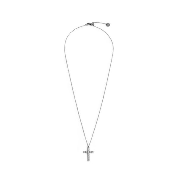 1. Cross necklace 2.6 cm steel grey Marlù Gioielli 31cn0006-w