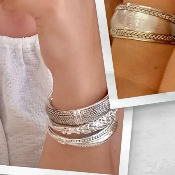 2. Rigid spring bracelet silver grey BRASS Workshop 24br59