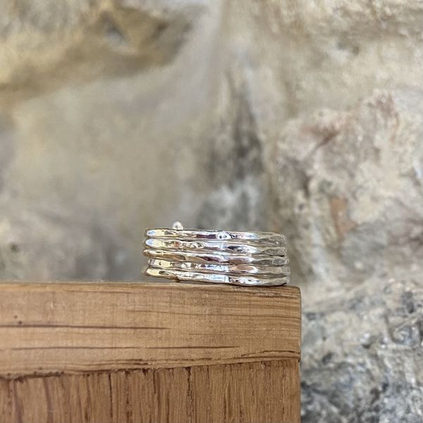 1. 5 x ring silver grey BRASS Workshop 24an63