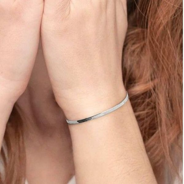 1. Bracciale maglia piatta snake grigio acciaio Marlù Gioielli 33br0041