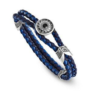 Nativity leather bracelet for men blue ELLIUS Jewelry