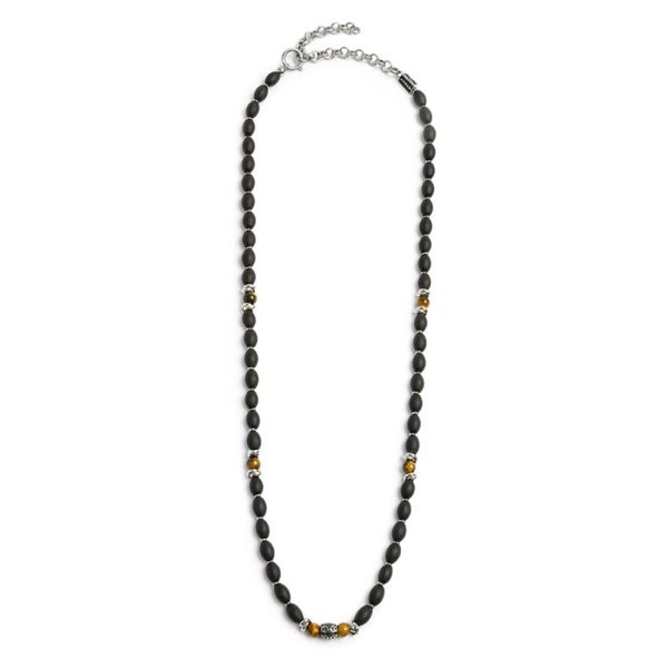 2. Collana onice ovale e occhio di tigre nero Marlù Gioielli 13co0152
