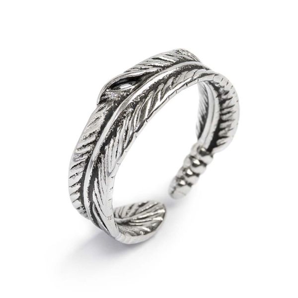3. “Feather” ring steel grey Marlù Gioielli 13an049