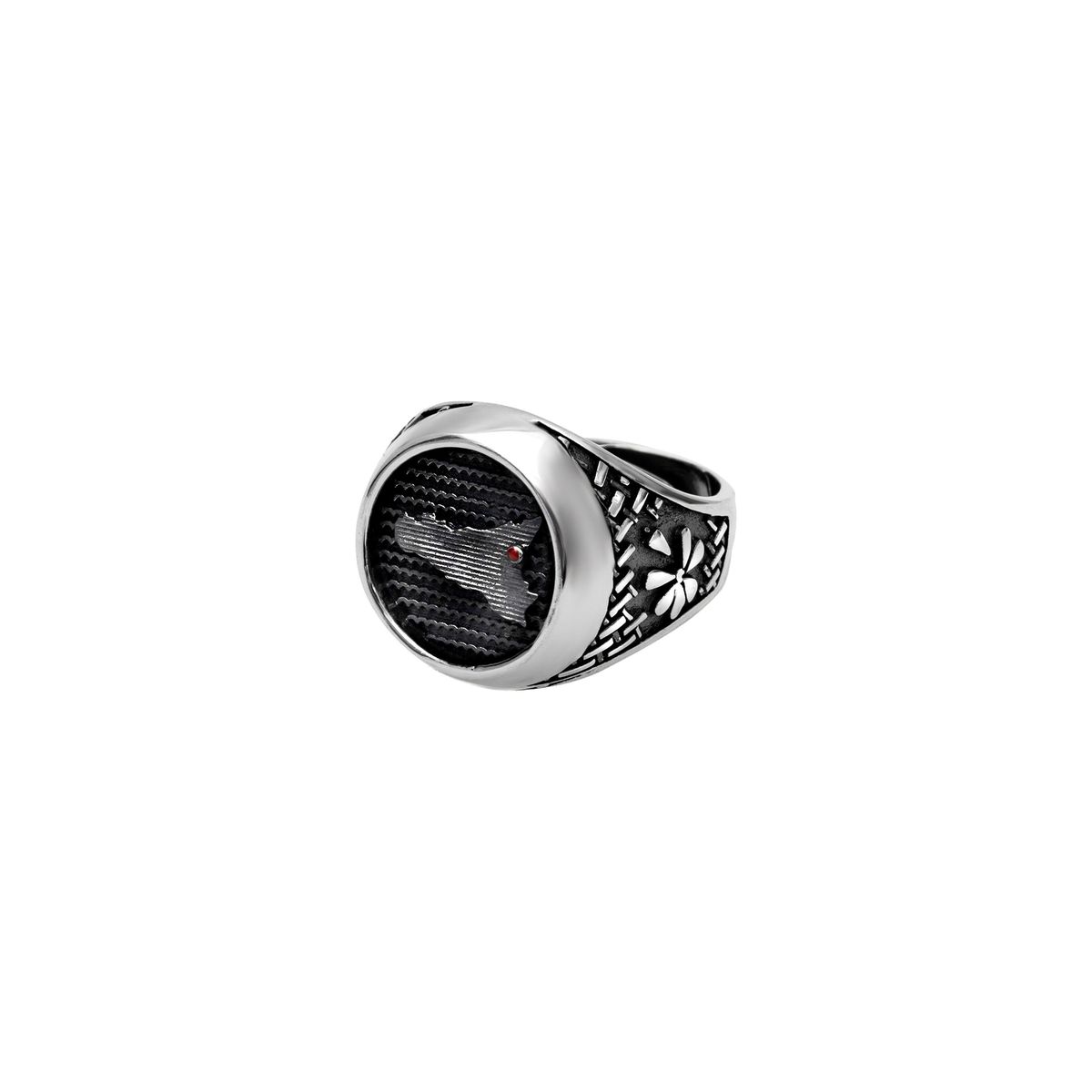1. Sicily, Chevalier silver ring silver gray BRASS Workshop msr01s