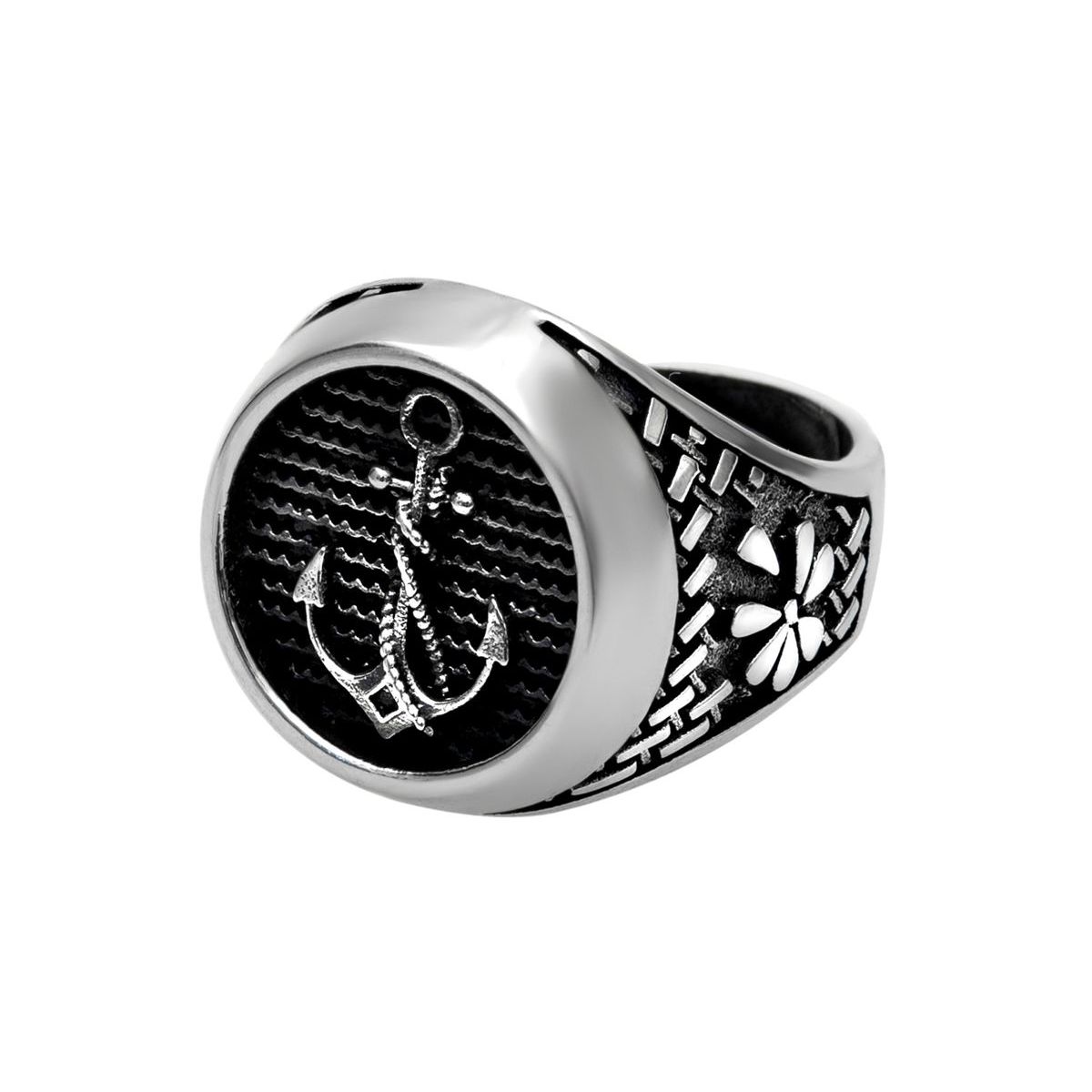 1. Anchor, silver ring L silver gray BRASS Workshop msr04l