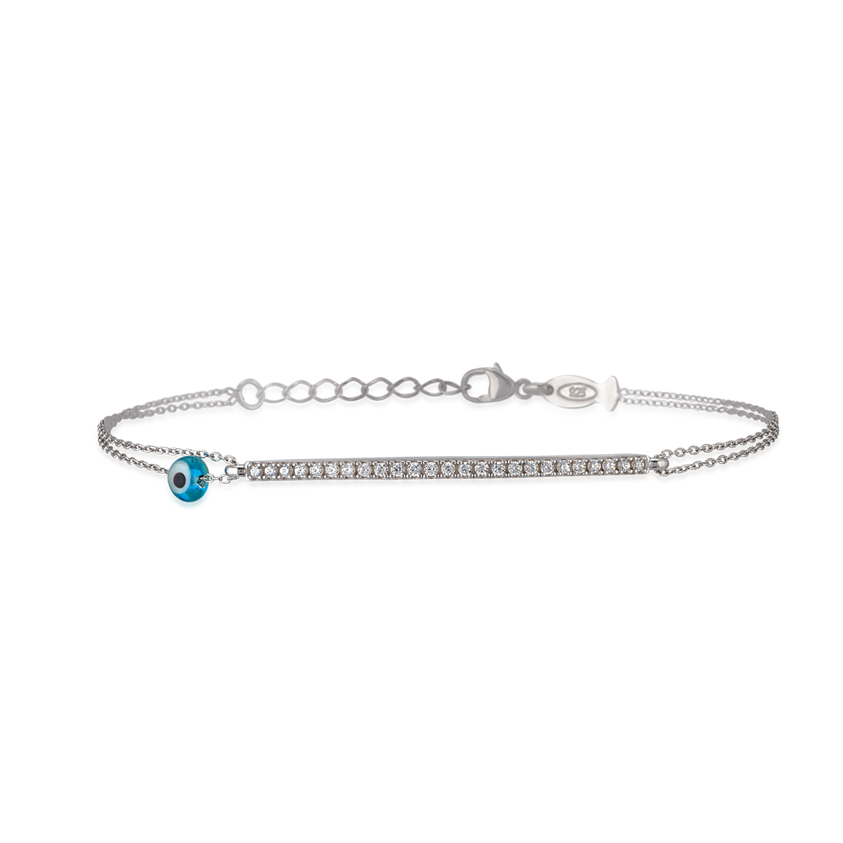 1. Tennis bracelet arch Silver grey Kurshuni Gioielli kr419h-100