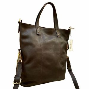 Double handle shopping bag dark brown BRASS Workshop