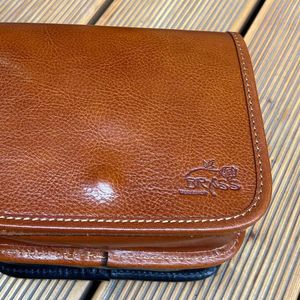 3. Small shoulder bag with flap brown BRASS Workshop ta-001