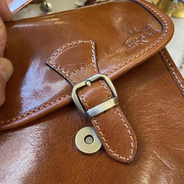 1. Small square bag brown BRASS Workshop ta-002/sq