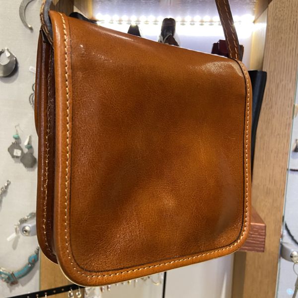 4. Small square bag brown BRASS Workshop ta-002/sq