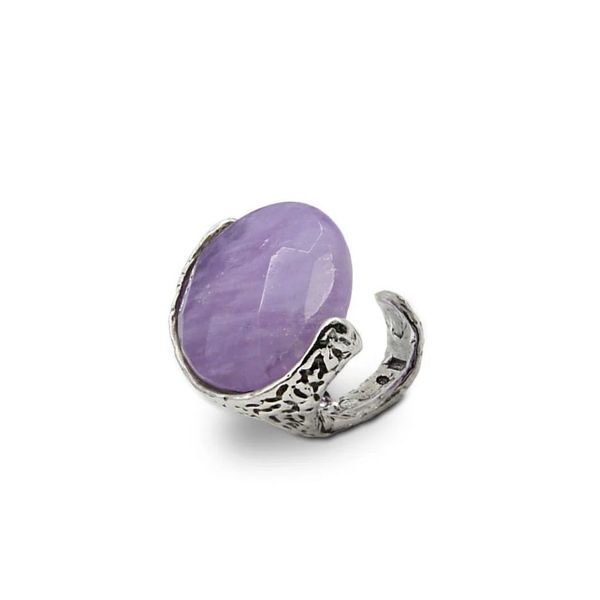 2. Anello gambo aperto pietra dura viola Giuseppe Mandile ar033