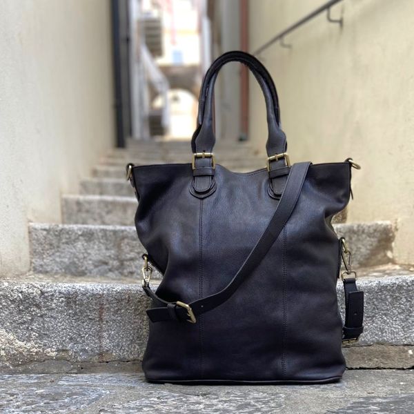 1. Large shopping bag dark brown BRASS Workshop b474