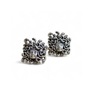 3. Medusa small earrings silver grey BRASS Workshop ormed1