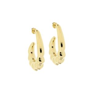 Semi-open hoop earrings gold BRASS Workshop