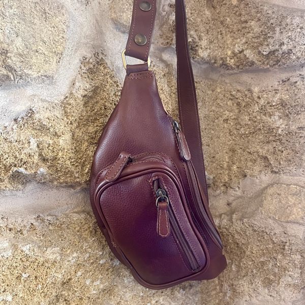 3. Leather bum bag Dark Brown BRASS Workshop msp02