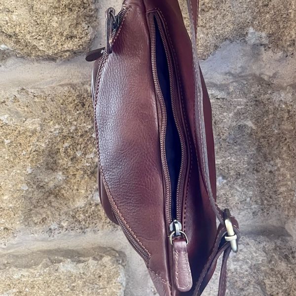 2. Leather bum bag Dark Brown BRASS Workshop msp02