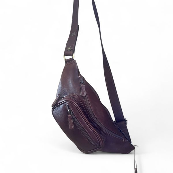 1. Leather bum bag Dark Brown BRASS Workshop msp02
