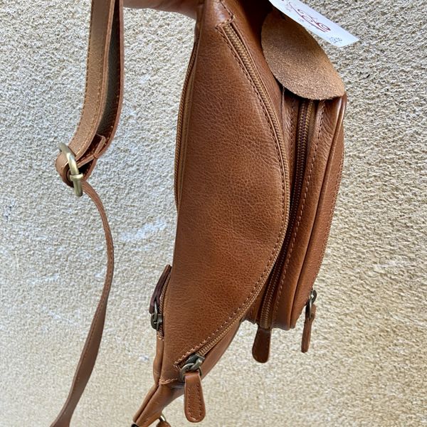 2. Leather bum bag Leather BRASS Workshop msp02